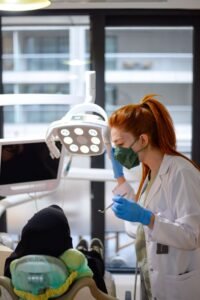 Dentist conducting a gentle dental cleaning in Richmond Hill