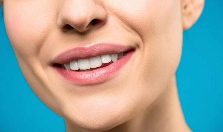 Close-up of a bright, natural smile after cosmetic dental treatment