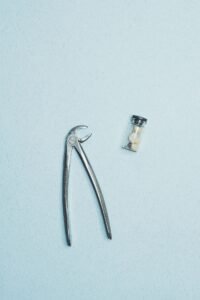 Dental forceps and instruments used for tooth extraction or root canal decisions